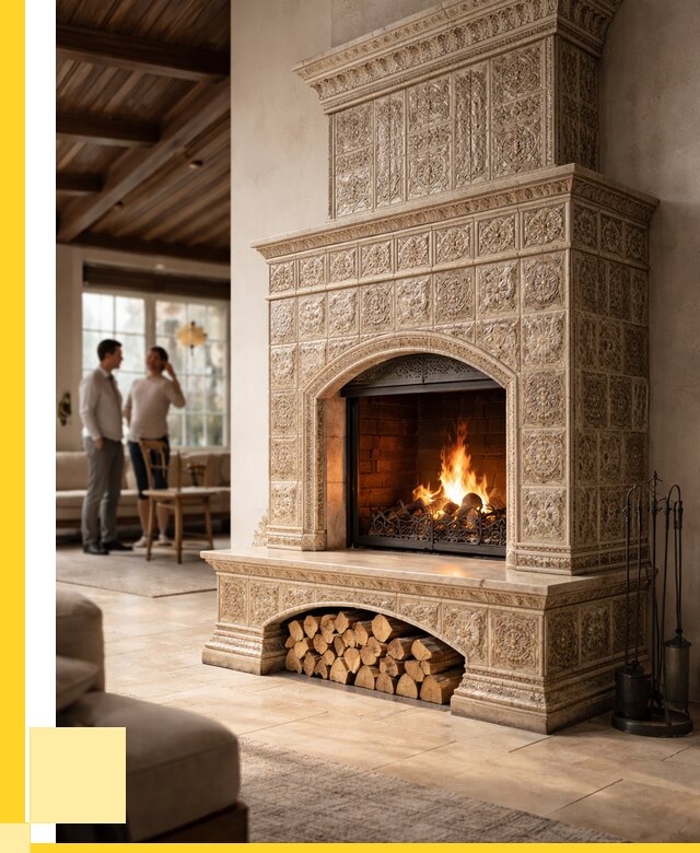 Купить изразцовый камин в Кушве от 256625 р. | ЭриданКшв