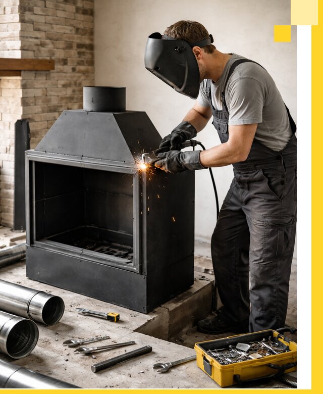 Продажа и установка металлических каминов в Кушве под ключ