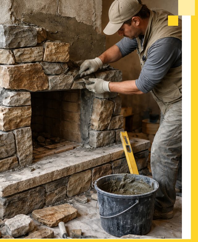 Изготовление и установка каменных каминов под ключ в Кушве