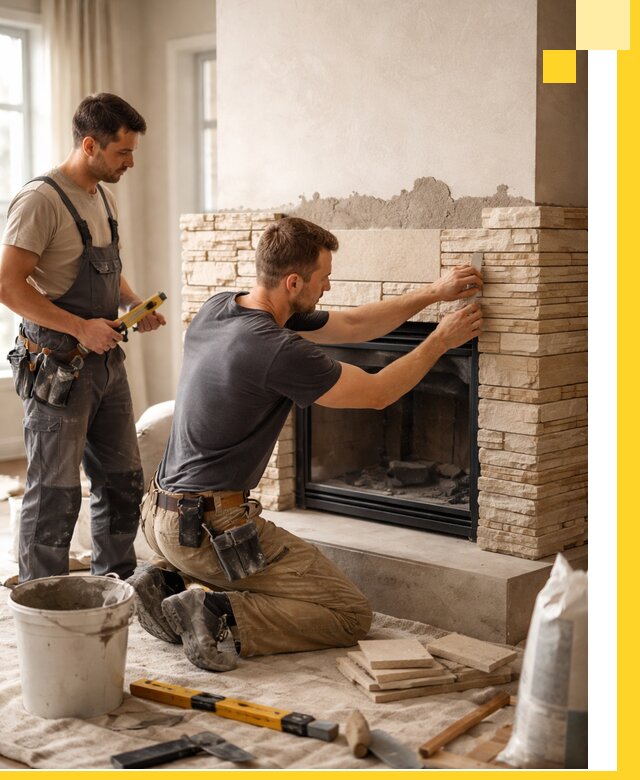 Установка и монтаж каминов для загородного дома в Кушве