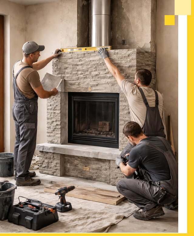 Профессиональный монтаж каминов под ключ в Кушве для дома