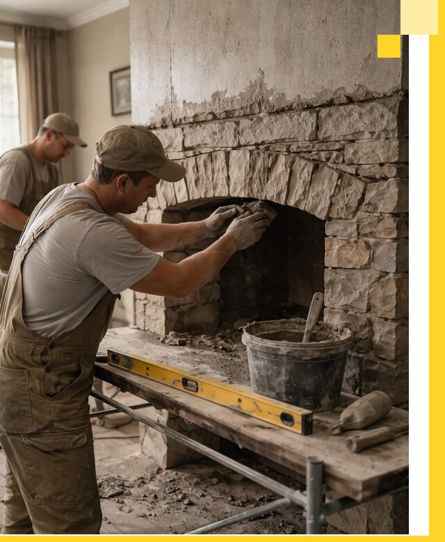 Изготовление каминов под ключ в Кушве, монтаж и отделка