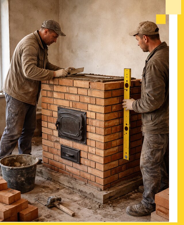 Отопительные печи под ключ в Кушве, установка и сборка