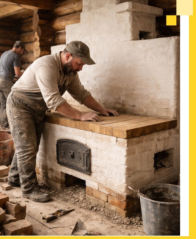 Проектирование и установка русской печи с лежанкой в Кушве