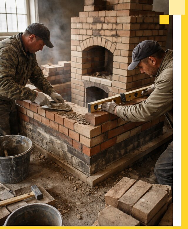 Изготовление и монтаж печей и каминов из кирпича в Кушве