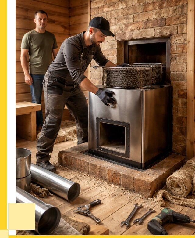 Монтаж банных печей под ключ в Кушве от 18477 р., ЭриданКшв