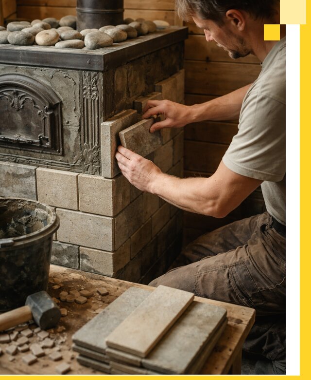 Облицовка банных печей в Кушве профессиональная отделка