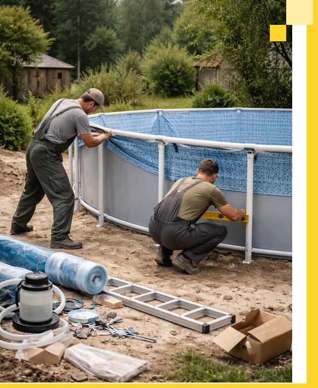 Установка и монтаж каркасных бассейнов в Кушве под ключ