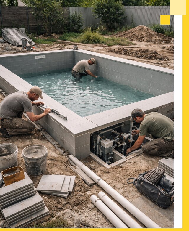 Строительство и монтаж бассейнов для дачи под ключ в Кушве