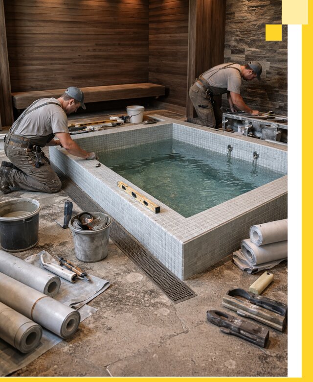 Установка и строительство бассейнов для сауны в Кушве