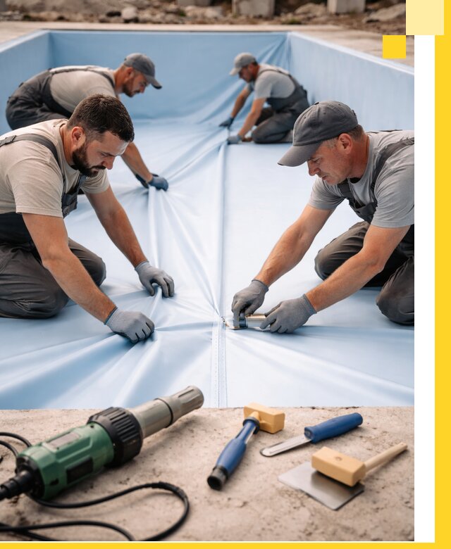 ПВХ пленка для бассейнов с монтажом и гарантией в Кушве