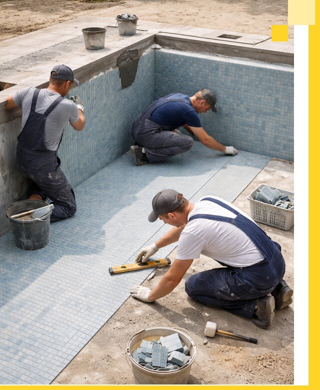 Укладка и установка плитки для бассейнов под ключ в Кушве