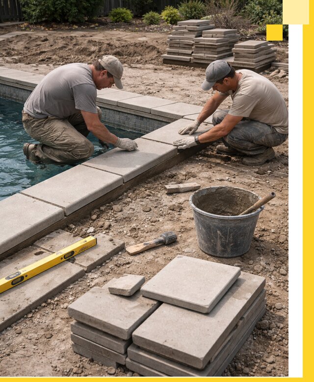 Установка и изготовление копингового камня для бассейнов в Кушве