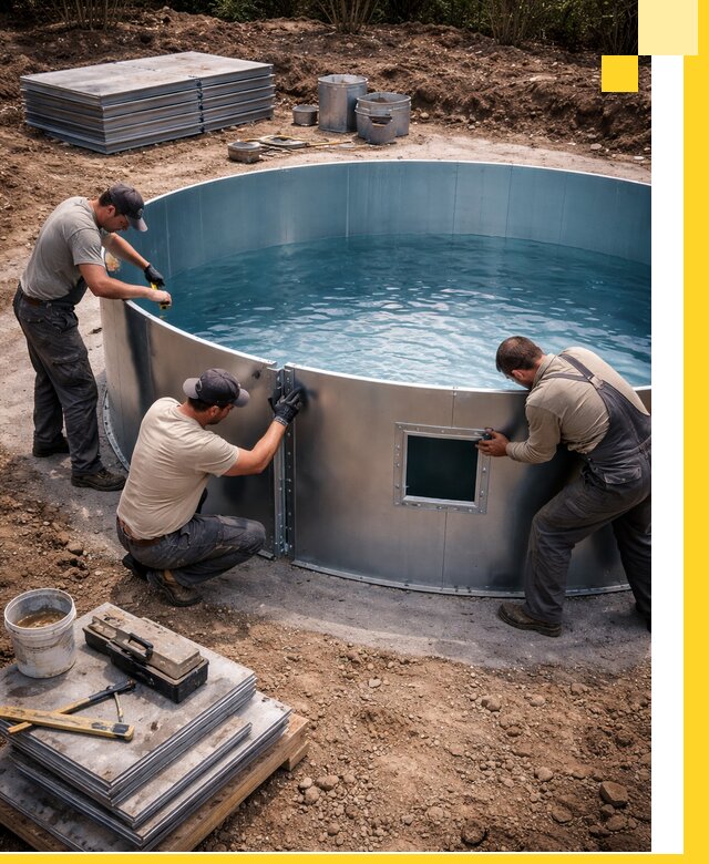 Круглые бассейны под ключ в Кушве проектирование и монтаж