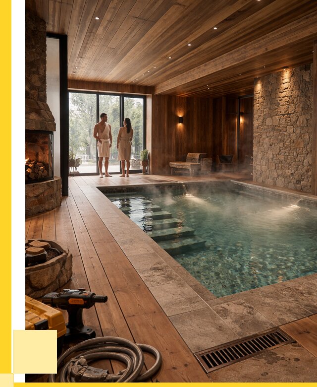 Проекты бань с бассейном под ключ в Кушве от 76988 р., ЭриданКшв