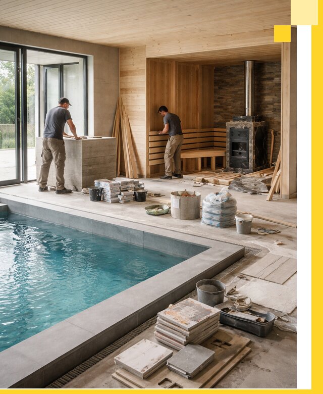 Проектирование и строительство бань с бассейном в Кушве