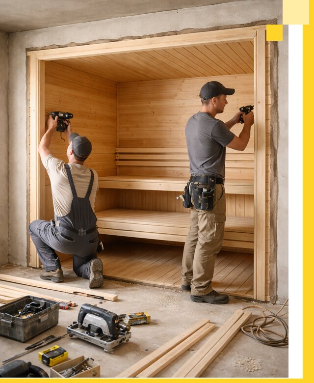 Монтаж саун под ключ в Кушве — проектирование и установка