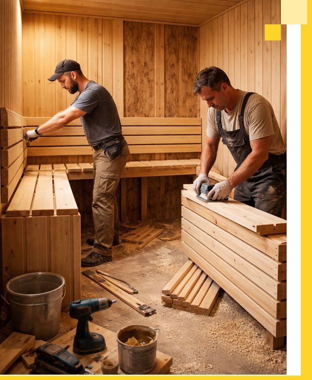 Профессиональный комплексный ремонт саун под ключ в Кушве