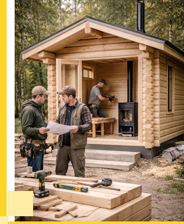 Монтаж бань под ключ в Кушве — от 205300 р. | ЭриданКшв