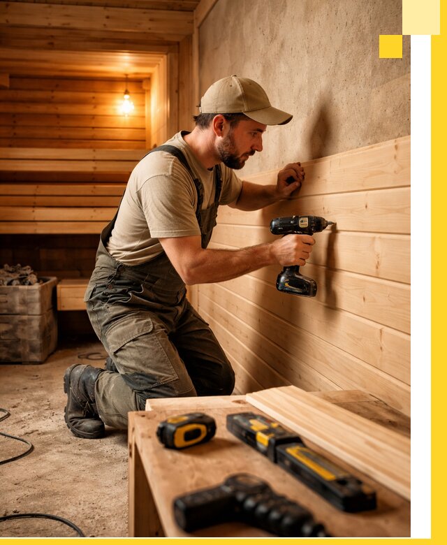 Профессиональная внутренняя отделка бани в Кушве под ключ