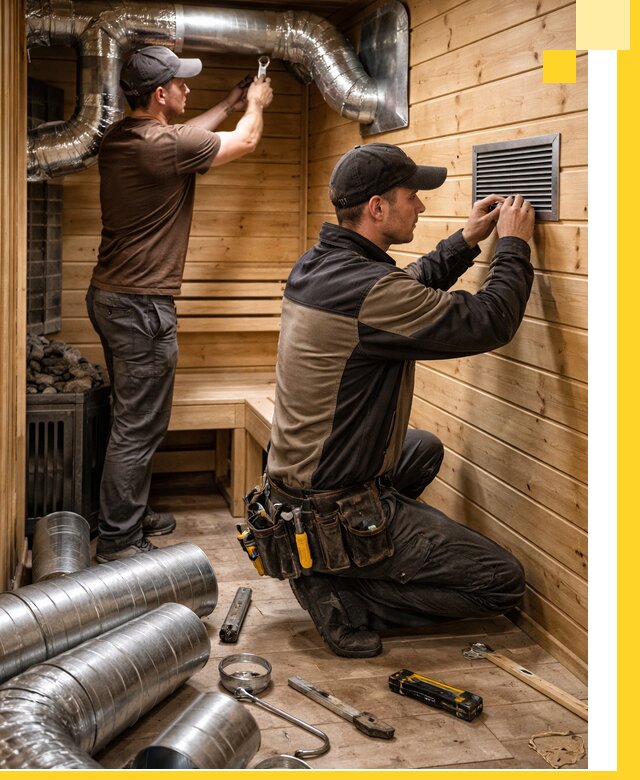 Проектирование и монтаж вентиляции бани в Кушве под ключ