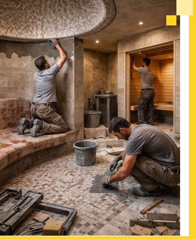 Проект и строительство хамама бани и сауны под ключ в Кушве